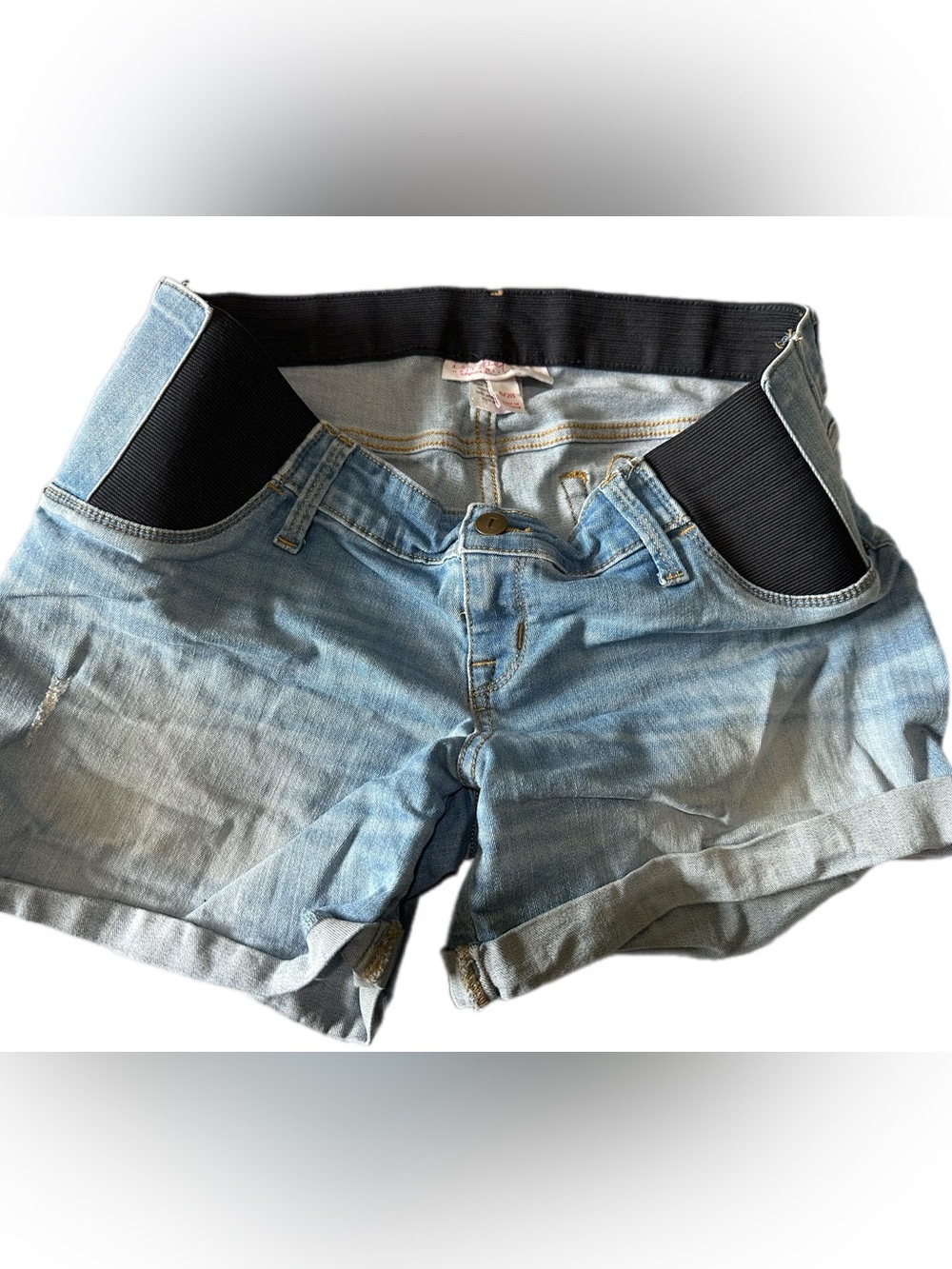 Maternity denim shorts
